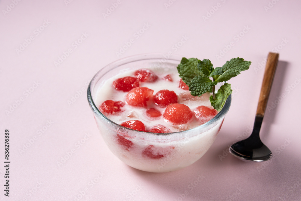 Subak Hwachae is a Korean watermelon punch. Stock Photo Adobe Stock
