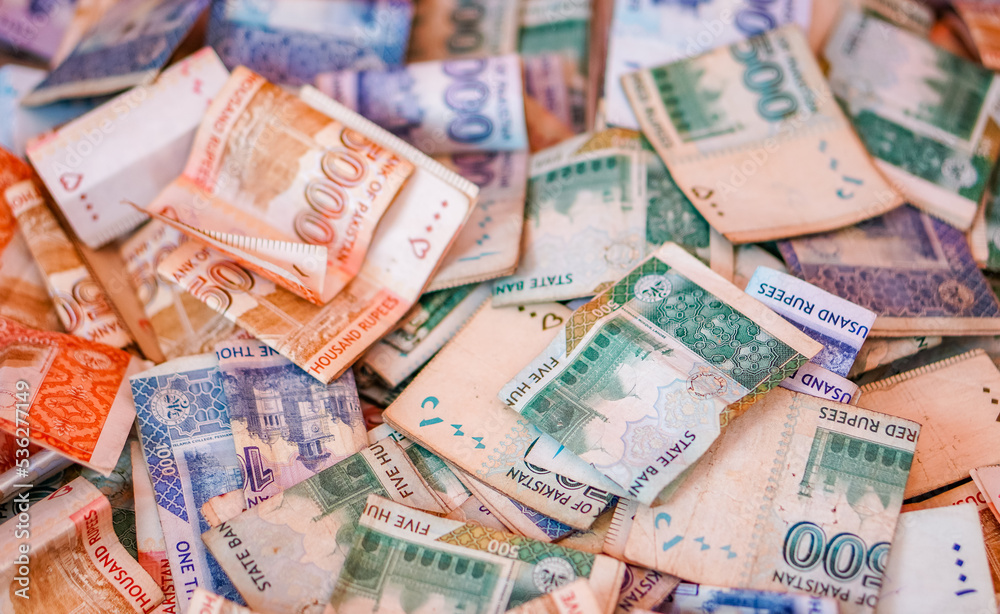 Fototapeta premium Bank notes Pakistani Rupees, Pakistani currency notes