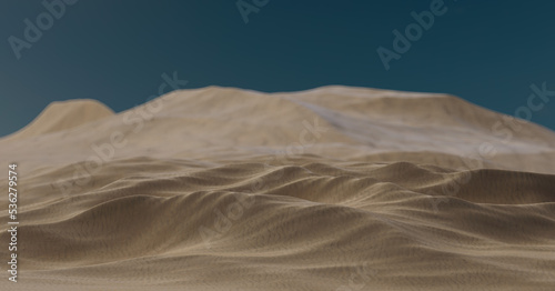 Sand dunes against dark sky as 3D-Illustration