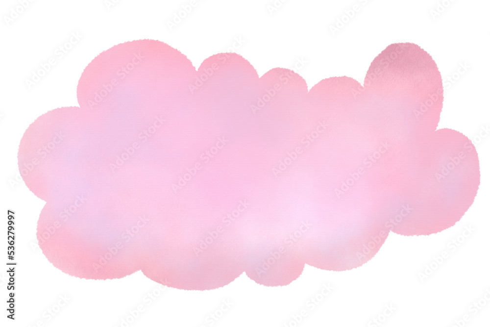 Pink And Peach Cloud watercolor 