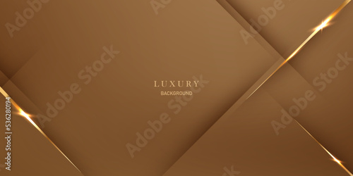 Elegant brown background with luxury golden elements Modern 3D Abstract Vector Illustration Design