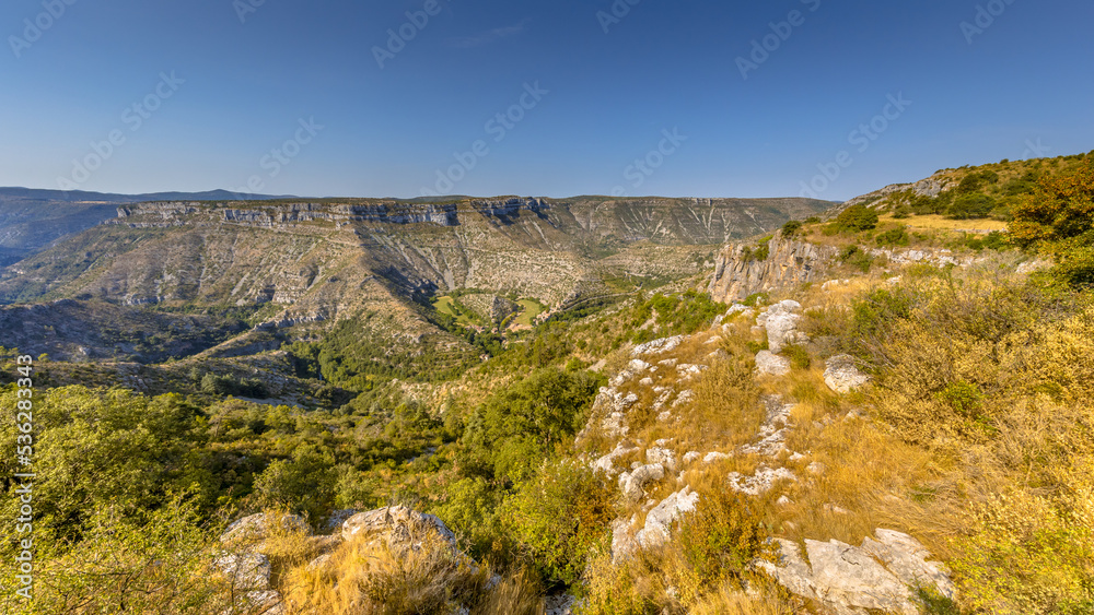 View over Gorge de la Vis and Cirque de Navacelles View over Gorge de la Vis and Cirque de Navacelles