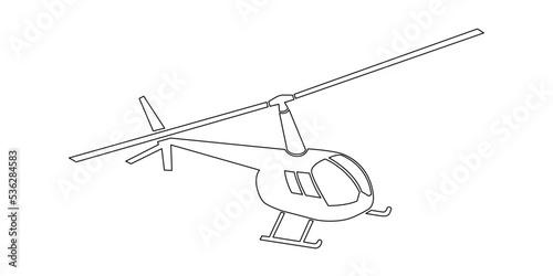 Vector illustration of a black and white helicopter.