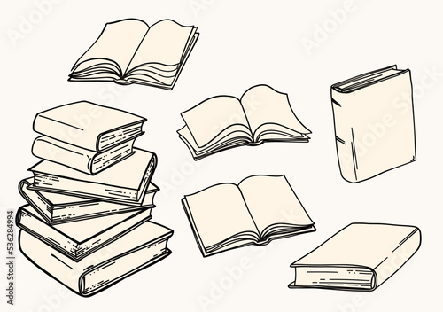 Set of Vector Hand Drawn Book Illustrations
