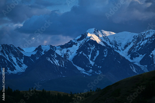 sunset light on the mountain