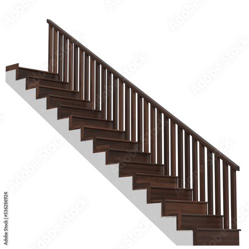 3d rendering illustration of a wooden staircase