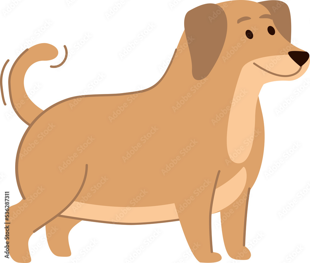 Cute little dog cartoon character on transparent background png