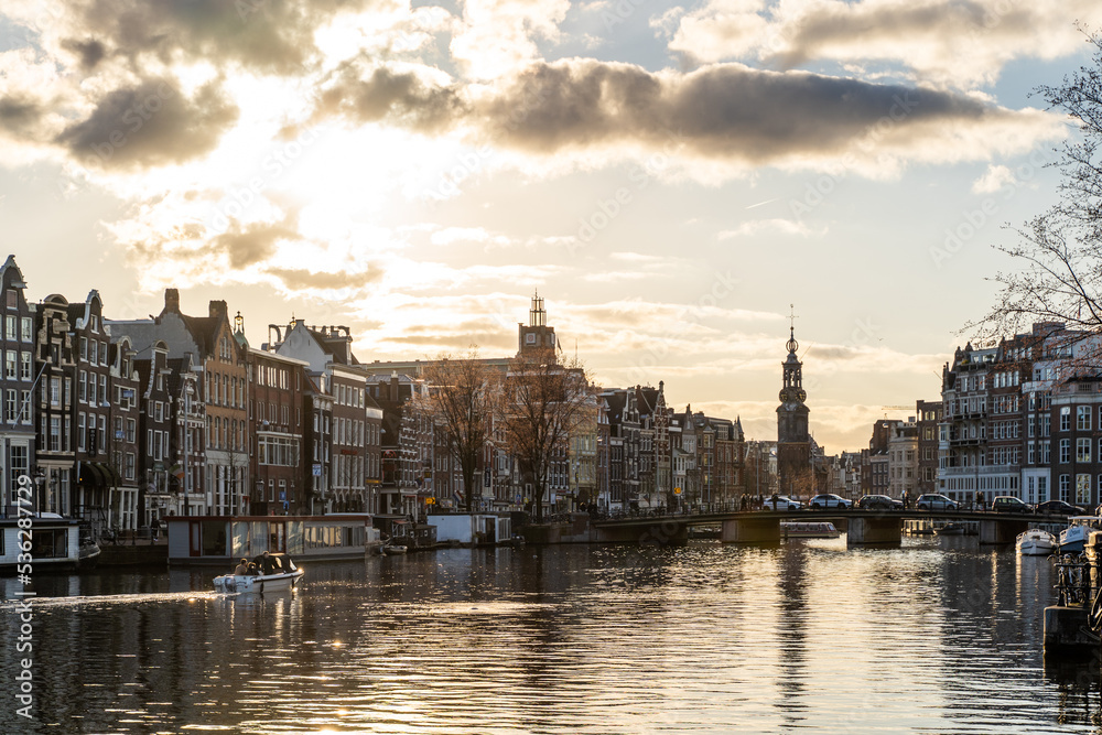 Amsterdam Panoramic view during sunset