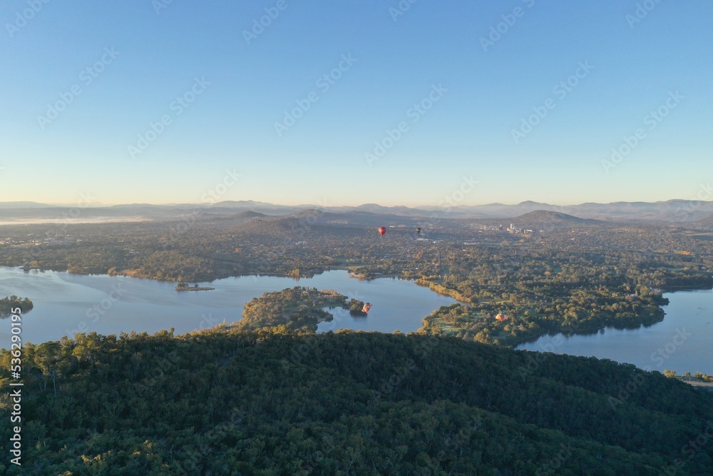 The lake view with drone