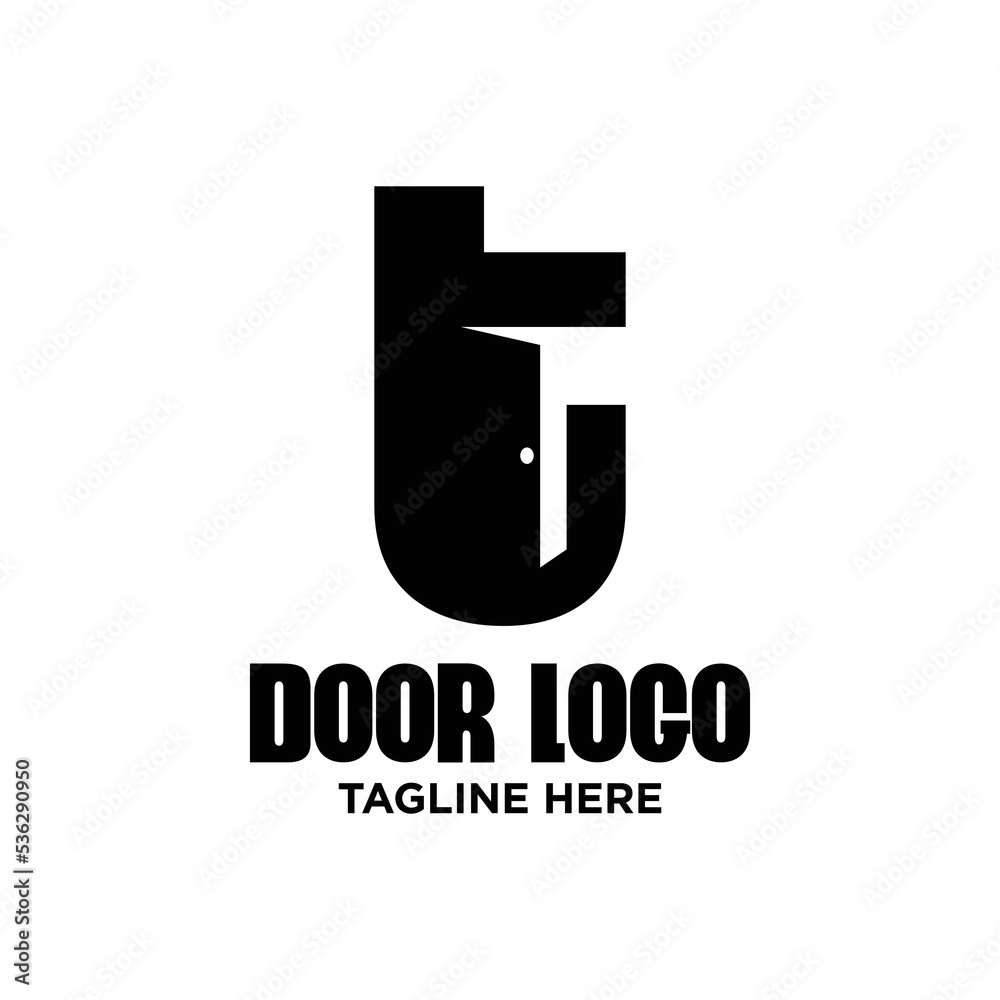 Letter T Door Logo Design Template Inspiration, Vector Illustration.