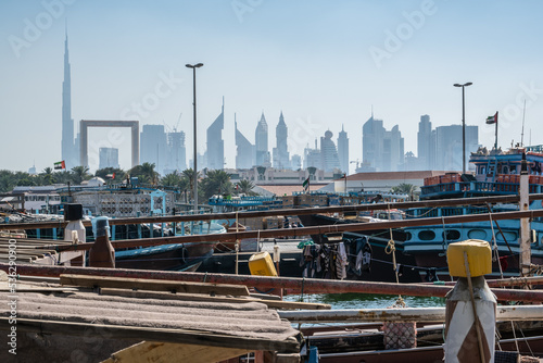 View of the downtown skyline from the dhow wharfage, Dubai