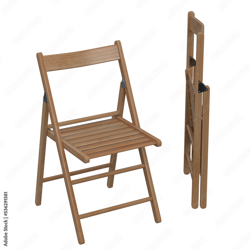3d rendering illustration of wooden folding chairs 3d rendering illustration of wooden folding chairs