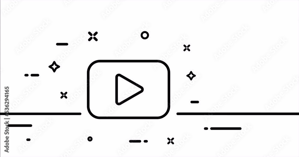 Player. Movie, watch, series, play button, cinema, video hosting, entertainment, pause, start, screen, Online concept. One line drawing animation. Motion design. Animated technology logo. Video 4K Player. Movie, watch, series, play button, cinema, video hosting, entertainment, pause, start, screen, Online concept. One line drawing animation. Motion design. Animated technology logo. Video 4K