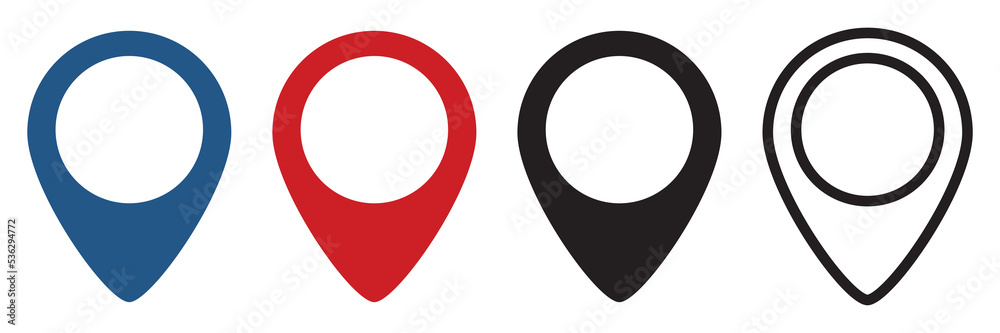 Map pointer icons, Vector illustration, Location icons, GPS location ...
