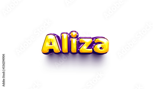 Aliza names of girls English helium balloon shiny celebration sticker 3d inflated photo