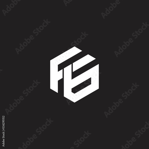 Abstract letter FB BF geometric Initial based logo design. photo