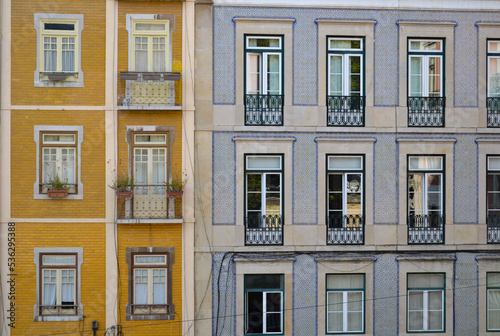 facades of houses in lisbon