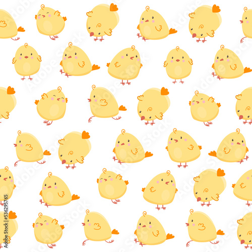 Cute baby pattern. Cheerful chickens. Print for children's clothing