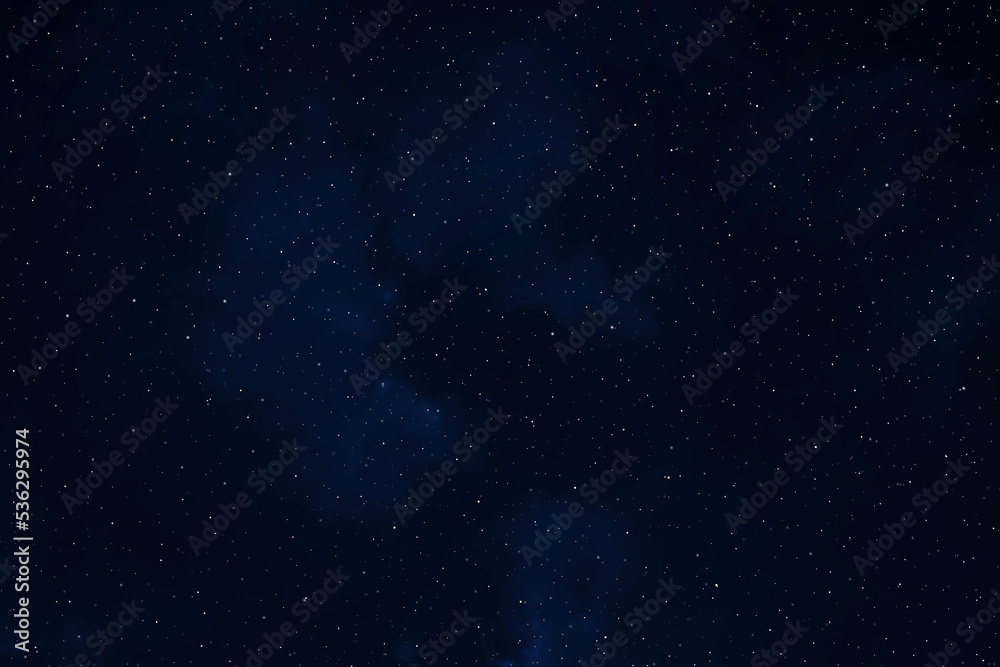 Starry night sky.  Galaxy space background.  Dark night sky with stars.  Glowing stars in space. 