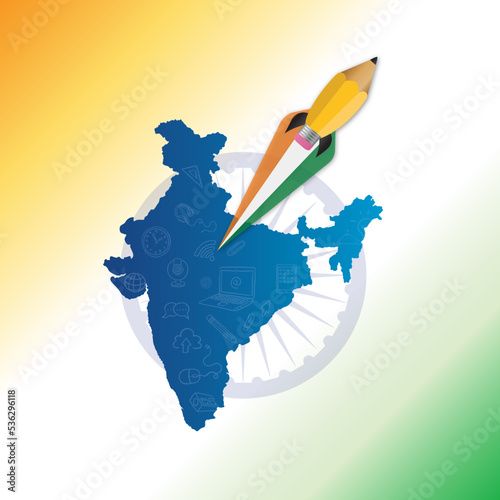 india-map-launching-pencil-rocket