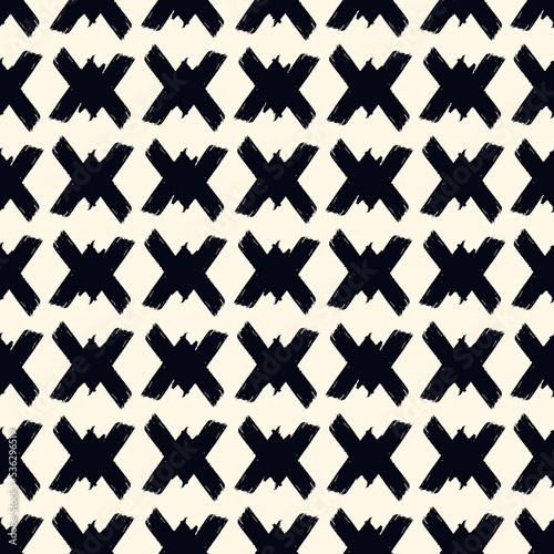 Paint brush geometrical ornament. Hand drawn seamless pattern. Abstract backdrop. Trendy wallpaper. Geometric background. Ethnic motif. Mosaic ornate. Digital paper. Textile print. Web design