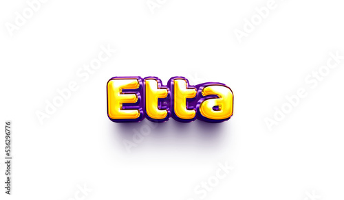 names of girls English helium balloon shiny celebration sticker 3d inflated Etta