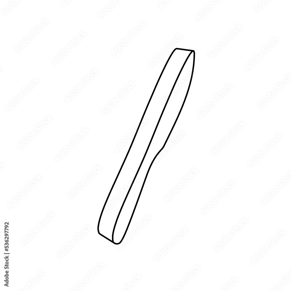 The outline of a large kitchen knife symbol is made with black lines. 3D view of the object in perspective. Vector illustration on white background The outline of a large kitchen knife symbol is made with black lines. 3D view of the object in perspective. Vector illustration on white background
