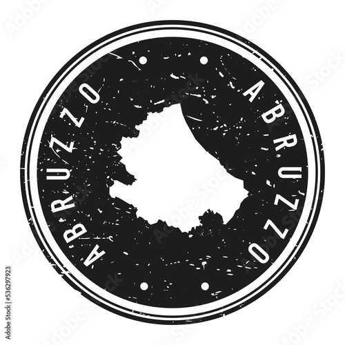 Abruzzo, Italy Silhouette Postal Passport. Stamp Round Vector Icon Map. Design Travel Postmark. 