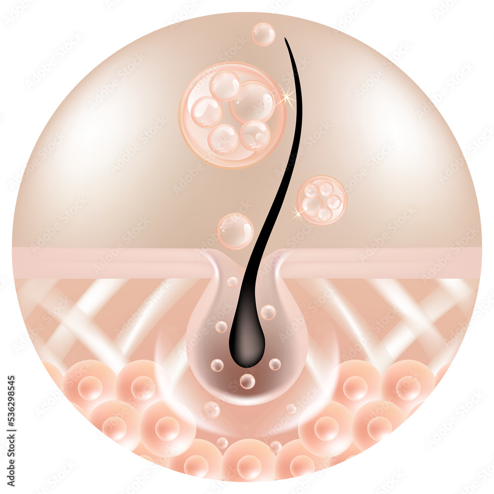 Hyaluronic acid hair and skin solutions ad. pink collagen serum drop