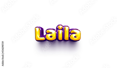 names of girls English helium balloon shiny celebration sticker 3d inflated Laila