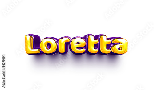 names of girls English helium balloon shiny celebration sticker 3d inflated Loretta