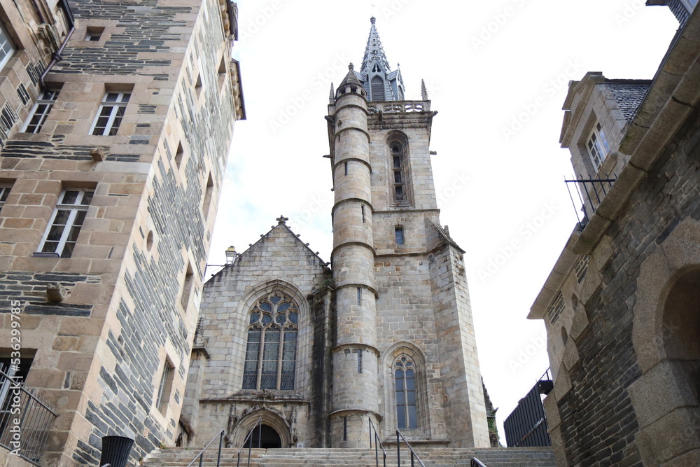 L'église Saint Melaine, de style gothique flamboyant, ville de Morlaix, département du finistère, Bretagne, France