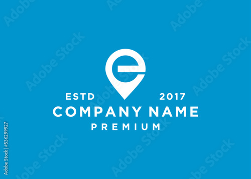 letter e location logo design vector illustration template