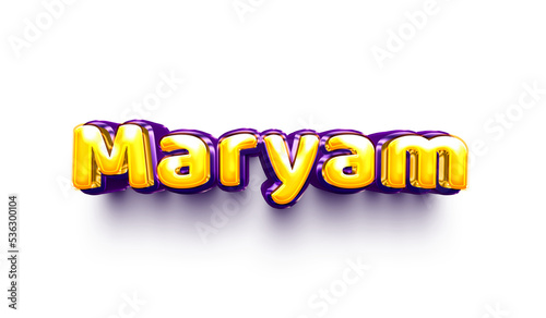 names of girls English helium balloon shiny celebration sticker 3d inflated maryam photo