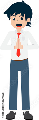 Salary Man Business Isolated Person People Cartoon Character Flat illustration Png #204
