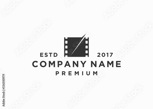 film strip logo design icon vector illustration template