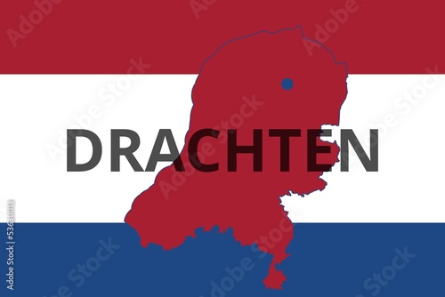 Drachten: Illustration mit dem Namen der niederländischen Stadt Drachten in der Provinz Fryslân photo