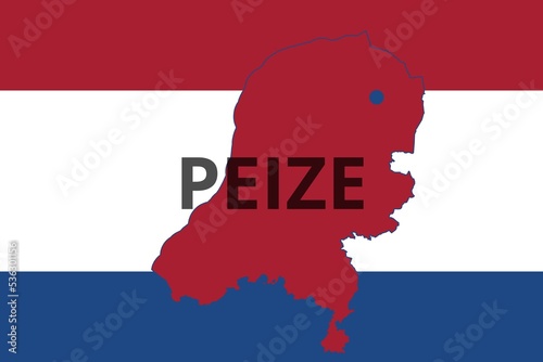 Peize: Illustration mit dem Namen der niederländischen Stadt Peize in der Provinz Drenthe photo