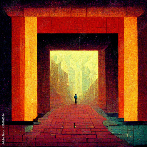 Transition to industry, 8 bit themed drawing	