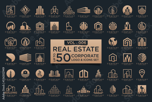 Set of building construction logo design inspiration