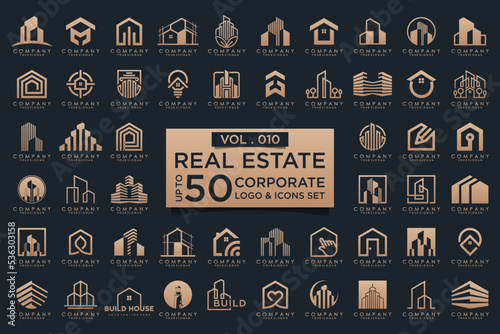 Set of building construction logo design inspiration