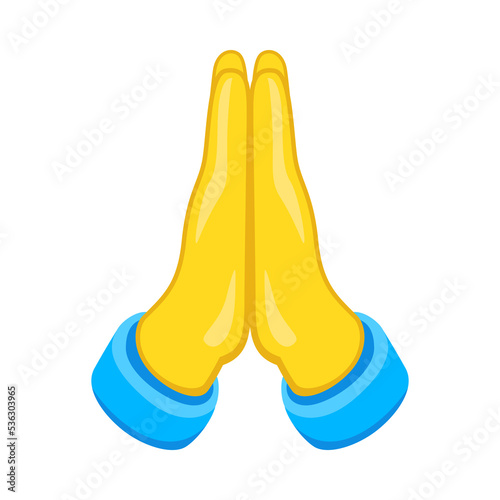Praying Hands Sign Emoji Icon Illustration. Gesture Vector Symbol Emoticon Design Clip Art Sign Comic Style.