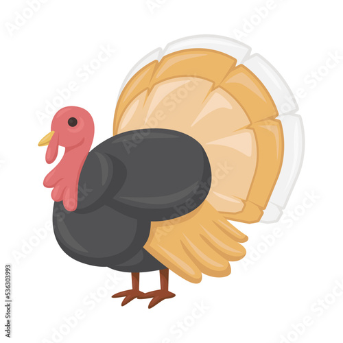 Turkey Sign Emoji Icon Illustration. Thanksgiving Vector Symbol Emoticon Design Clip Art Sign Comic Style.