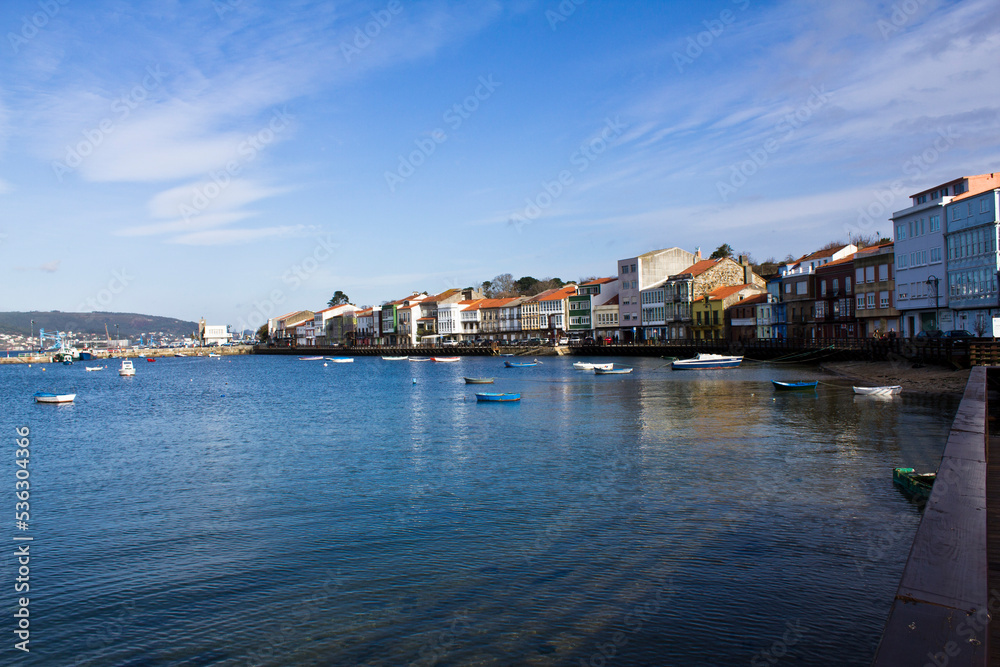 Vista del puerto de Mugardos. A Coruña, Galicia, España.