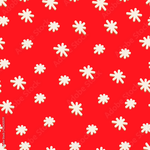Seamless pattern with snowflakes on a red background Christmas pattern. Winter picture