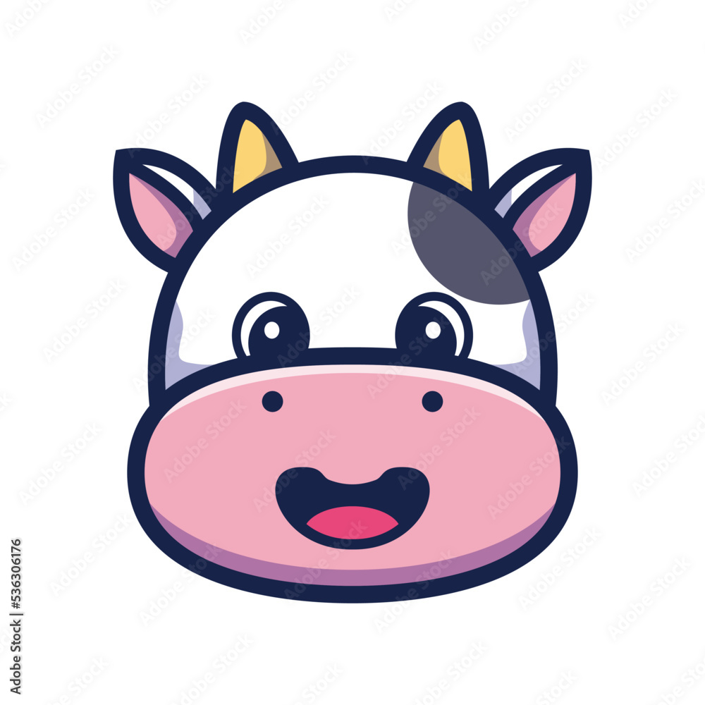 art illustration design concept mascot symbol icon head animal of cow art illustration design concept mascot symbol icon head animal of cow