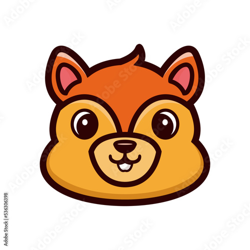 art illustration design concept mascot symbol icon head animal of squirrel chipmunk