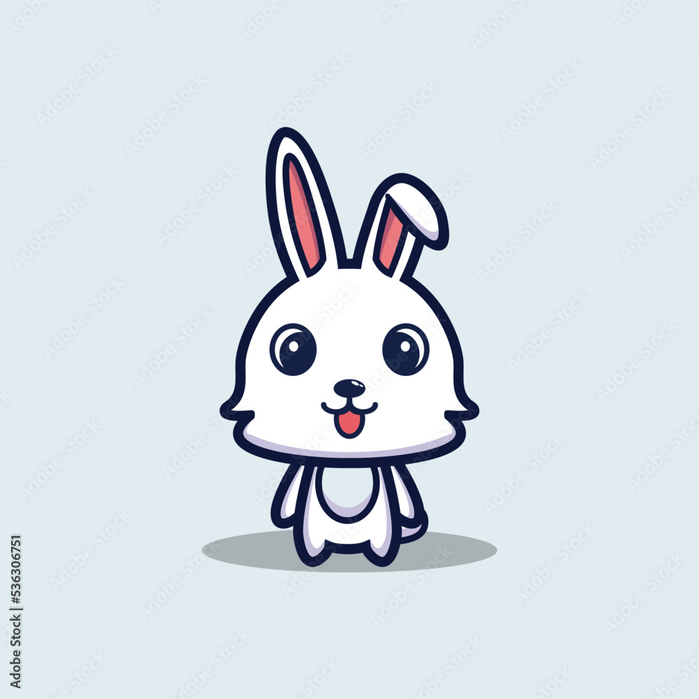 art illustration design concept mascot symbol icon cute animal of rabbit