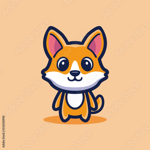 art illustration design concept mascot symbol icon cute animal of wolf