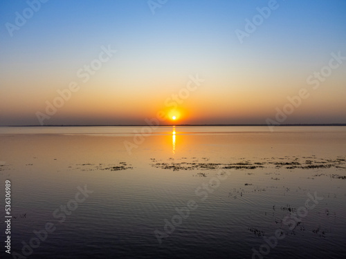 sunset on the riverbank drone © GilvanArruda